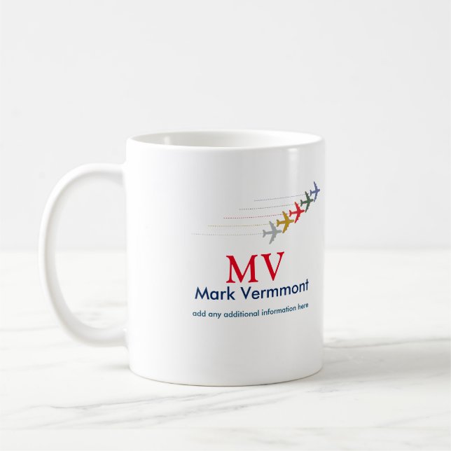Create Stylish Pilot Monogrammed Coffee Mug (Left)