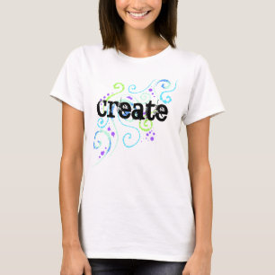 "Create" Swirly Design Two-Sided Women's T-Shirt