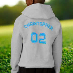 Create Teen Toddler Kids Boy Name Jersey Number Hoodie