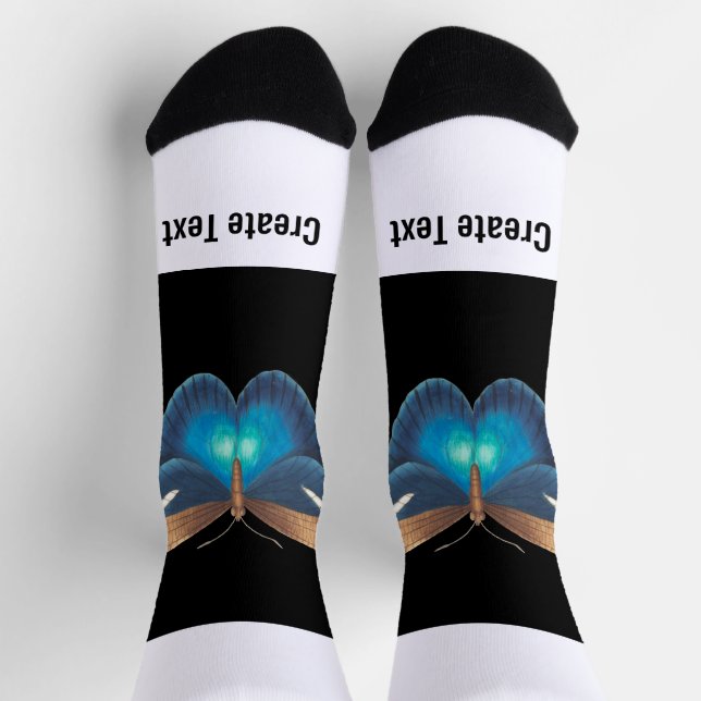 Create Text Butterfly Image Printed Super Elegant Socks (Top)