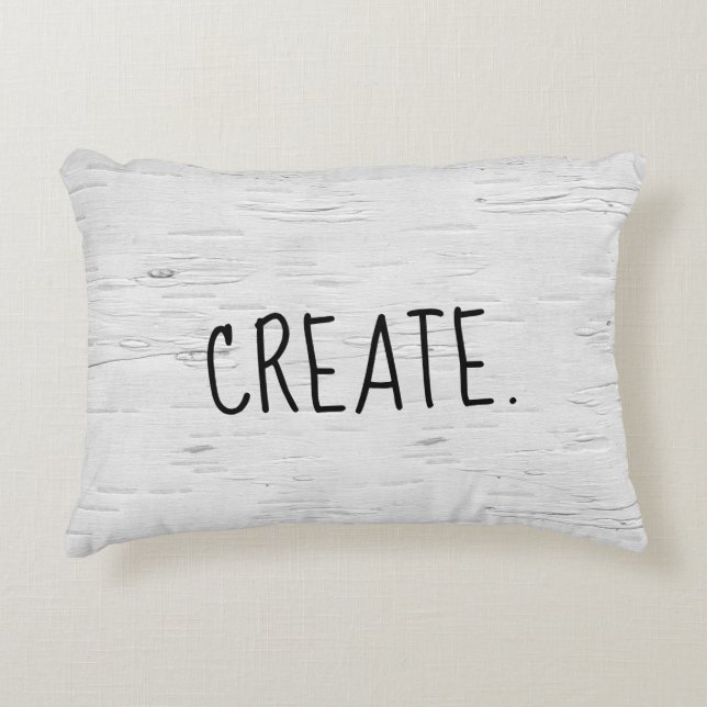 CREATE Text On Birch Tree  Accent Pillow (Front)