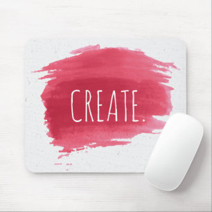 CREATE Text On Red Paint Mouse Pad