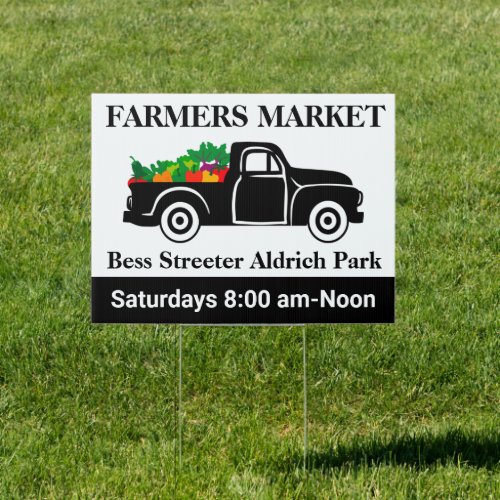 Create Vintage Truck Farmers Market Sign