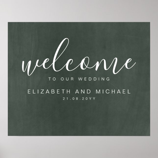 Create Wedding Welcome Sign Burgundy Blue Floral (Front)