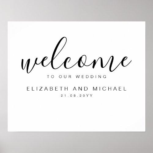 Create Wedding Welcome Sign white black plain