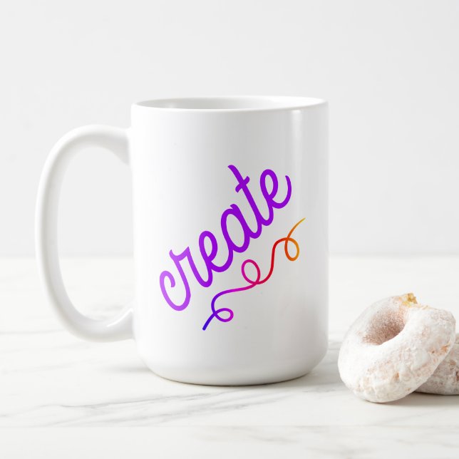 Create with Colorful Swirl Coffee Mug (With Donut)