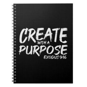 Create With Purpose Bible God Jesus Religious Chri Notebook