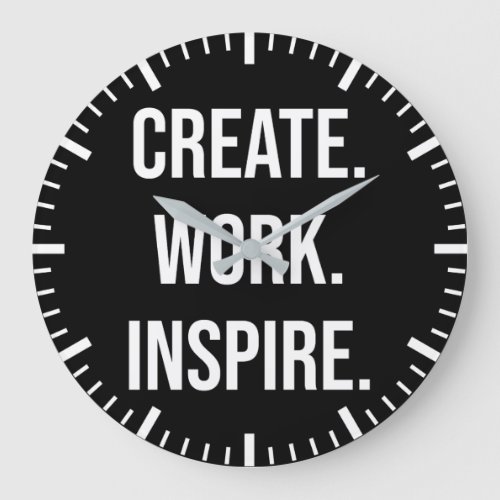 Create Work Inspire _ Gym Hustle Success Large Clock