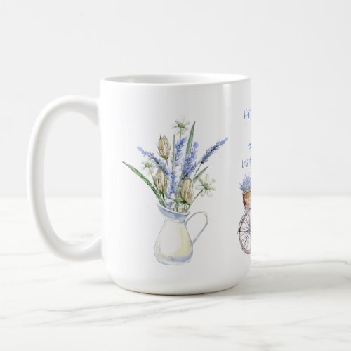 CREATE YEAR BORN Birthday Gift Woman Lavender Blue Coffee Mug