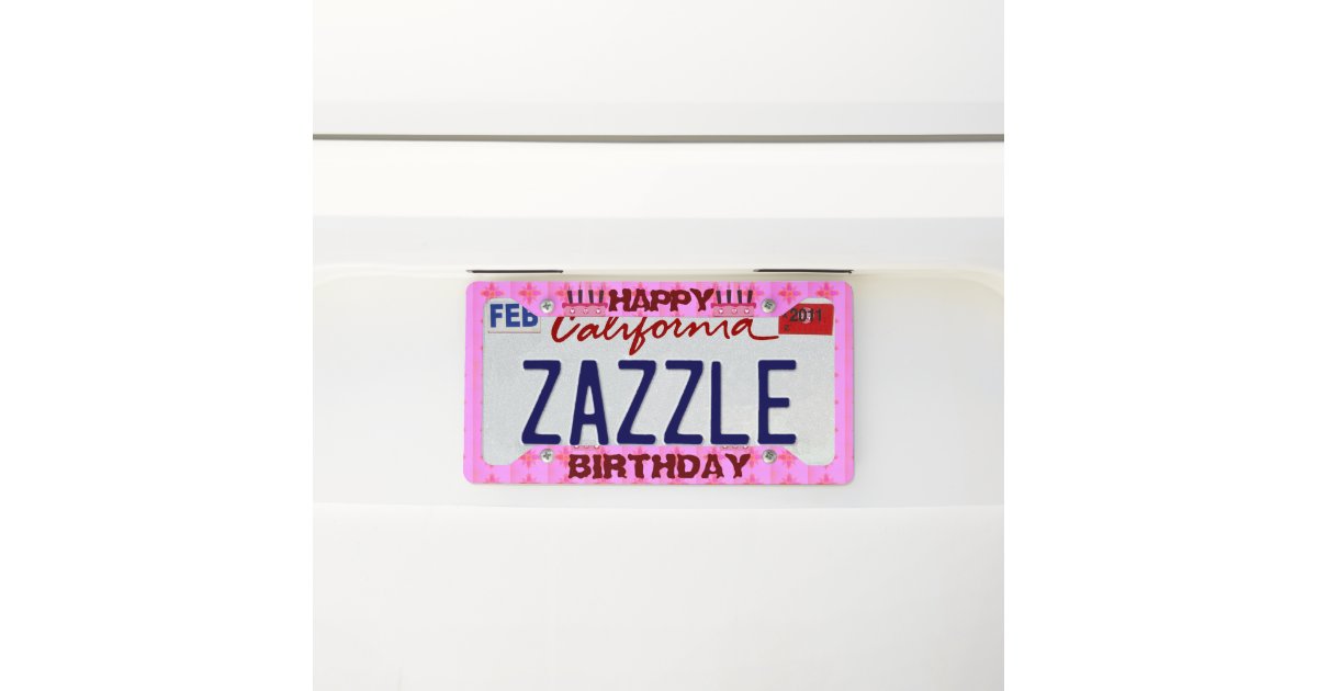 Create You Own Amazing Beautiful Happy Birthday License Plate Frame