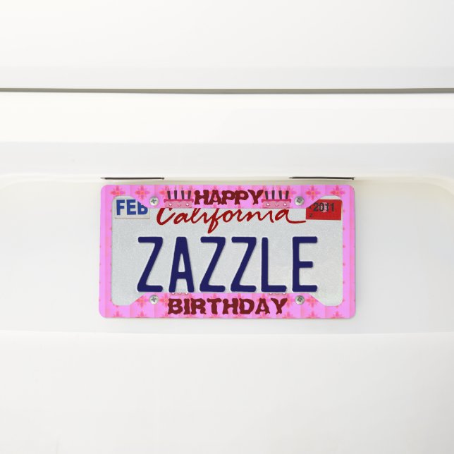 Create You Own Amazing Beautiful Happy Birthday License Plate Frame (On Car)