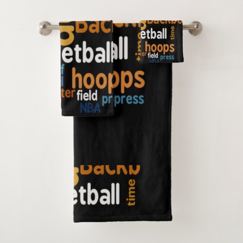 Create You Own Basketball Time Player Sport b_ball Bath Towel Set