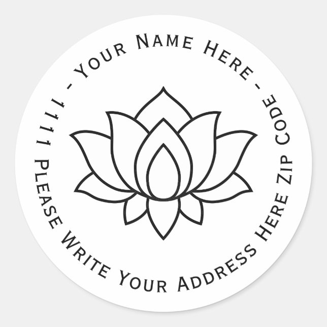 Create you own Blooming Lotus Flower symbol Classic Round Sticker (Front)