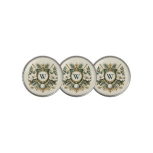 Create You Own Elegant Floral Monogram Golf Ball Marker