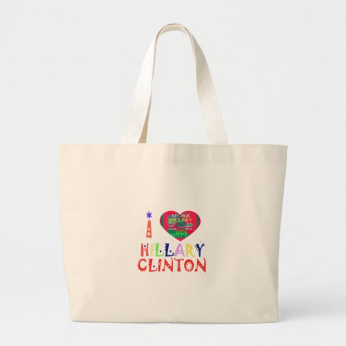 Create You Own Inspirational Hillary Love Quote Large Tote Bag