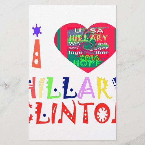 Create You Own Inspirational Hillary Love Quote Stationery