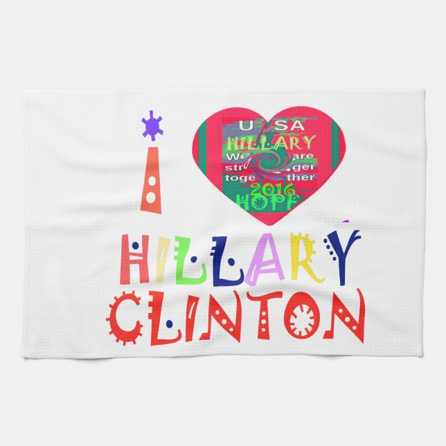Create You Own Inspirational Hillary Love Quote Towel (Horizontal)