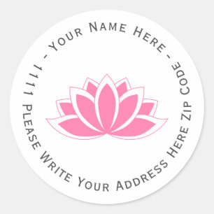 Create you own Pink Blooming Lotus Flower symbol Classic Round Sticker
