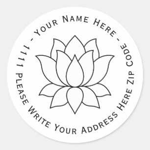 Create you own White Blooming Lotus Flower symbol Classic Round Sticker
