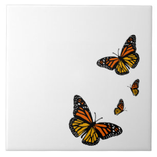 Create Your Bkgnd Color Monarch Butterflies Tile