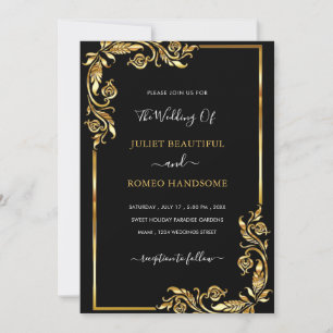 Create Your Black Gold Wedding Invitation Template
