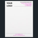 Create Your Branded Stationery Letterhead Template<br><div class="desc">Custom Colors and Fonts - Design Your Own Simple Personalized Professional Business Letterhead Example with Logo - Add Your Logo - Image - Photo or QR Code / Name - Company / Address - Contact Information / More - Resize and move or remove and add elements / image with Customization...</div>
