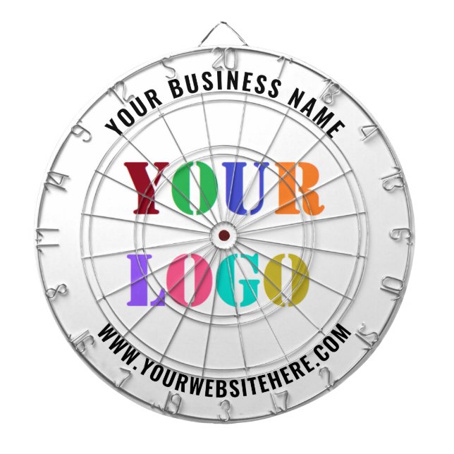 Create Your Business Logo Text Dart Board Template (Front)