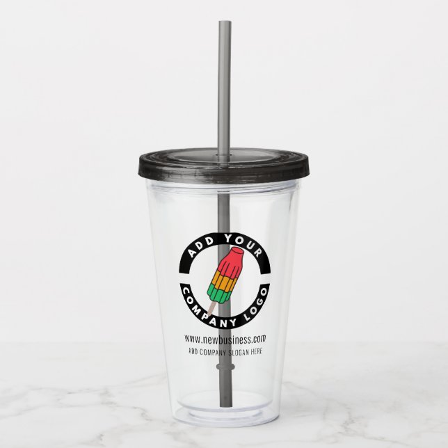 Create Your Business Logo Website Address Slogan Acrylic Tumbler (Front)