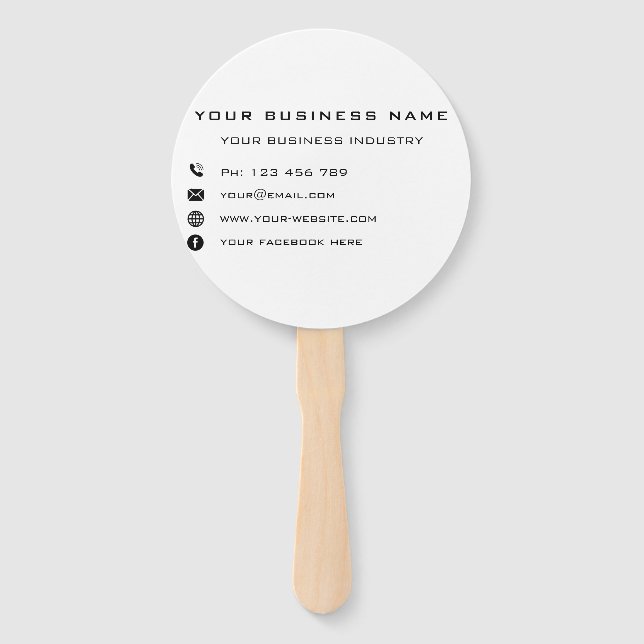 Create Your Business Promotional Hand Fan Template (Front)