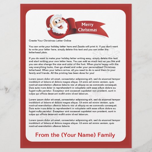 Create Your Christmas Letter Online (Front)