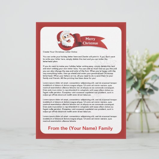Create Your Christmas Letter Online (Standing Front)