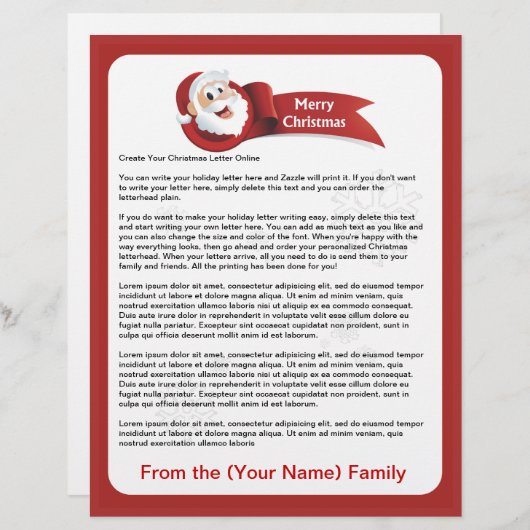 Create Your Christmas Letter Online (Front/Back)