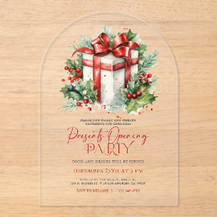 Create Your Christmas Present Opening Party Invite Acrylic Invitations