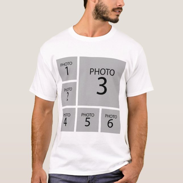 Create your collage Personalized  template 6 PHOTO T-Shirt (Front)