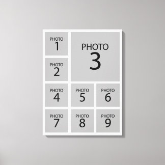 Create your collage Personalized  template 9 PHOTO Canvas Print