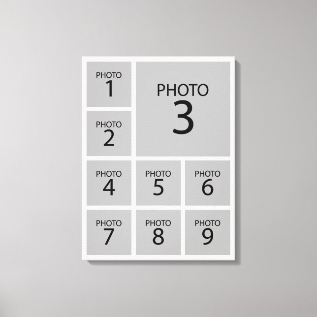 Create your collage Personalized  template 9 PHOTO Canvas Print (Front)
