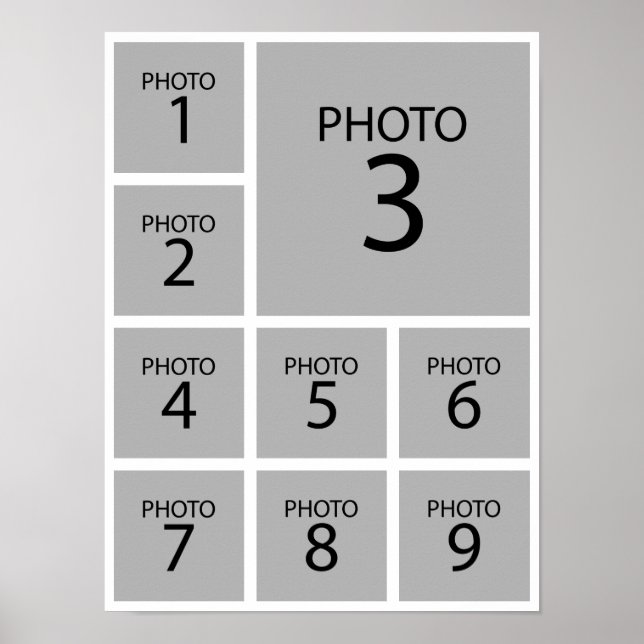 Create your collage Personalized  template 9 PHOTO Poster (Front)