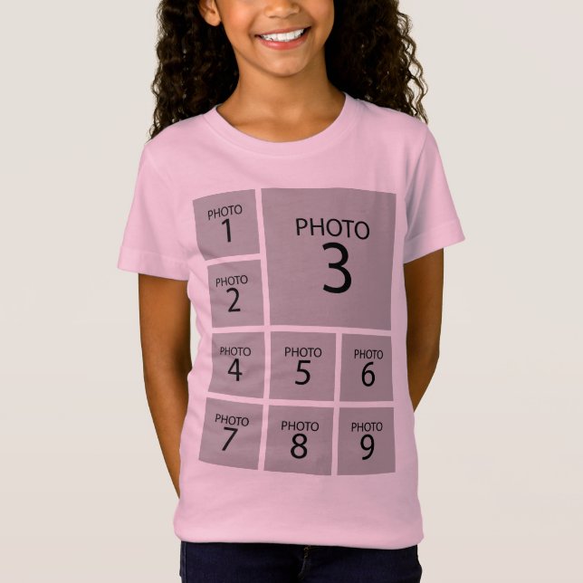 Create your collage Personalized  template 9 PHOTO T-Shirt (Front)