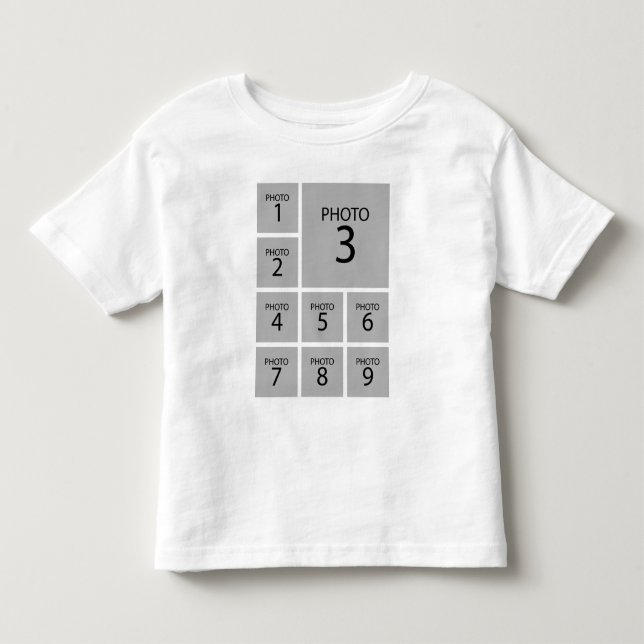 Create your collage Personalized  template 9 PHOTO Toddler T-shirt (Front)