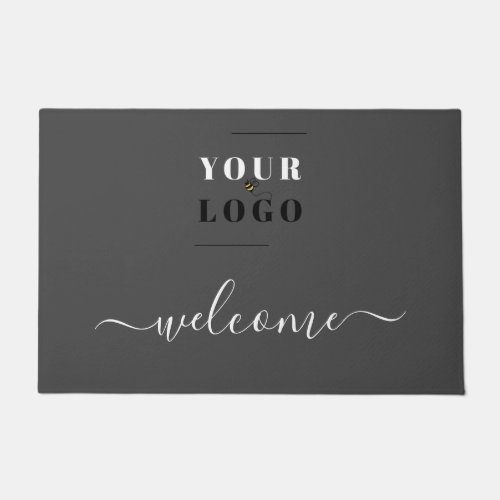 Create your Custom Business Logo Grey Welcome Doormat