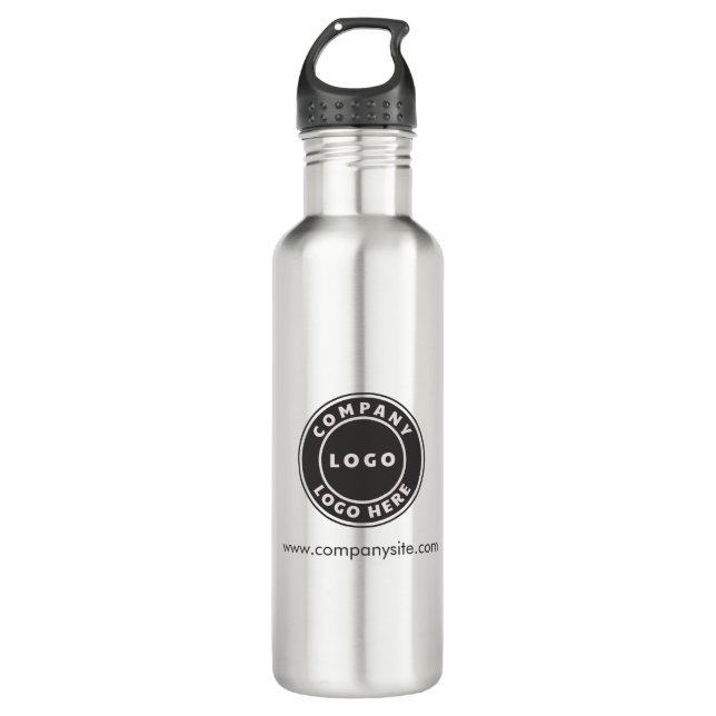 Create Your Custom Company Logo and Business Name Stainless Steel Water Bottle (Front)