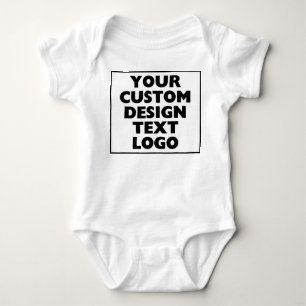 Create Your Custom Designe Text Logo Personalized Baby Bodysuit
