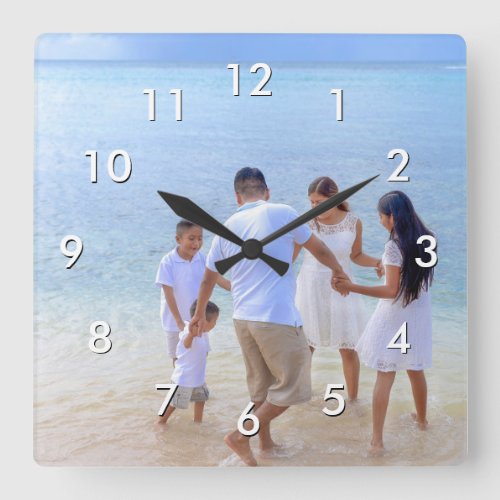 Create Your Custom Family Memories Photo Modern Square Wall Clock