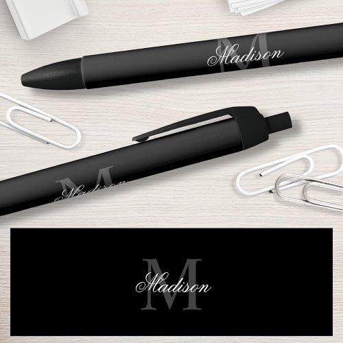 Create Your Custom Name Monogram Calligraphy Black Black Ink Pen