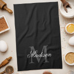Create Your Custom Name Monogram Calligraphy Black Kitchen Towel<br><div class="desc">Create your own personalized kitchen towels with your custom name and monogram. To edit this design template,  simply edit the text fields as shown above. You can easily add more text or images,  customize fonts and colors. Treat yourself or make the perfect gift for family and friends!</div>