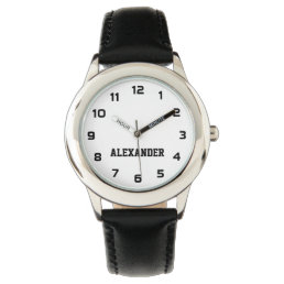 Create Your Custom Name Personalized Boys Black Watch