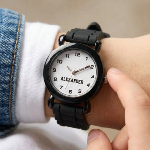 Create Your Custom Name Personalized Boys Black Watch