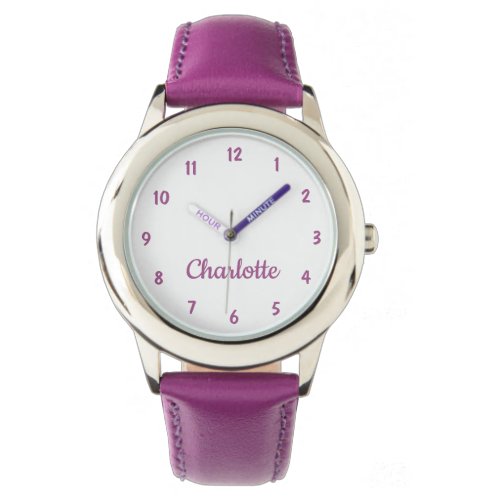 Create Your Custom Name Personalized Girls Purple Watch