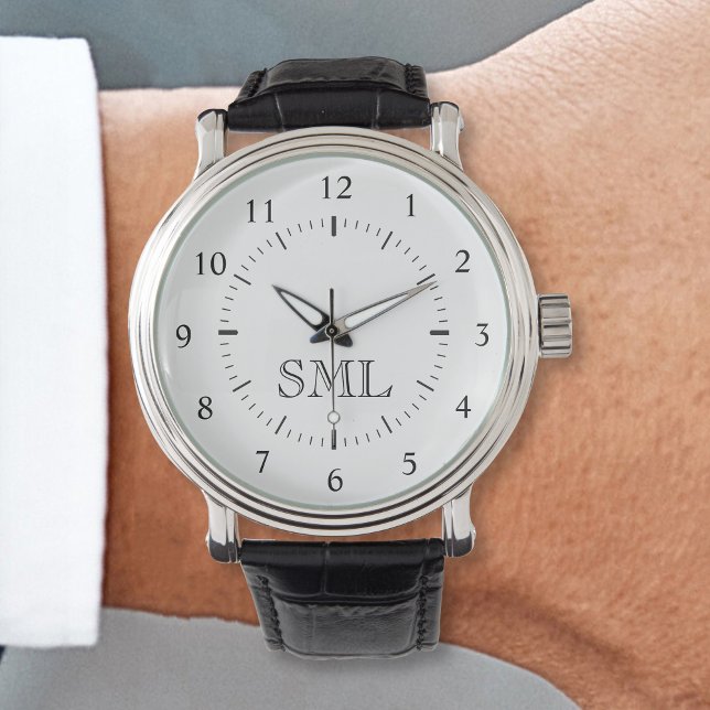 Create Your Custom Personalized Monogram Watch (Make a statement with this elegant watch that has your monogram in a classy font.)