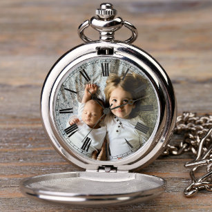 Create Your Custom Photo Classy Elegant Roman Pocket Watch